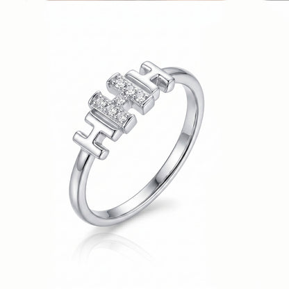 Hermes H Lab Grown Stone Ring