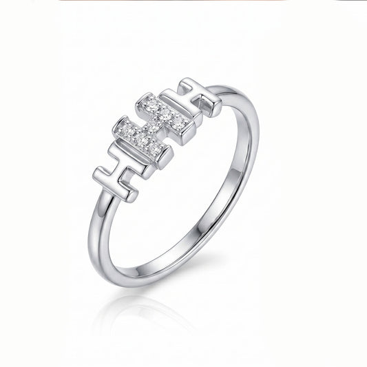 Hermes H Lab Grown Stone Ring