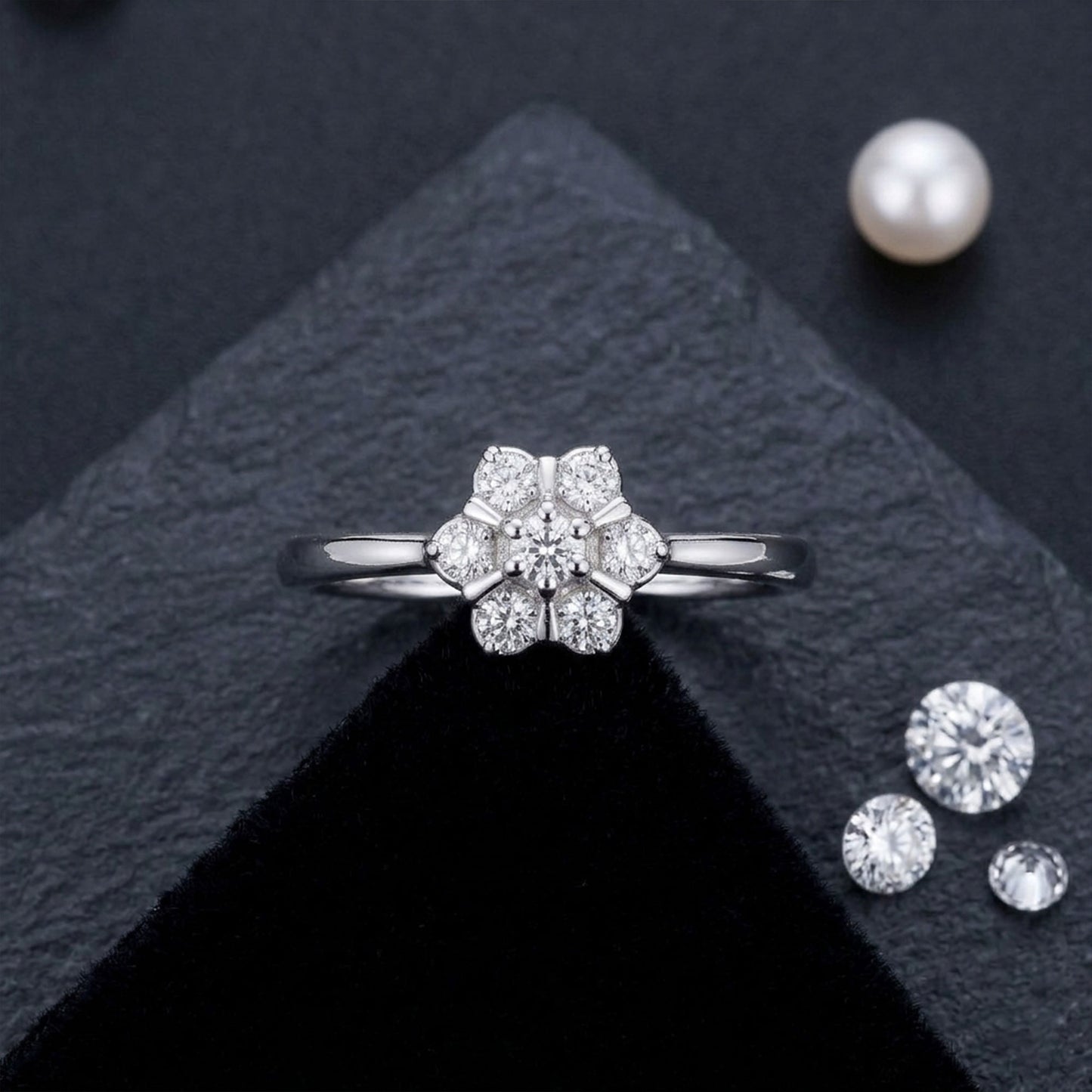 Lotus Handmade Lab Grown Stone Ring