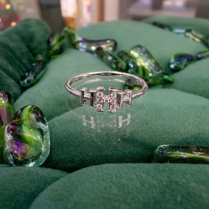 Hermes H Lab Grown Stone Ring