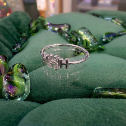 Hermes H Lab Grown Stone Ring