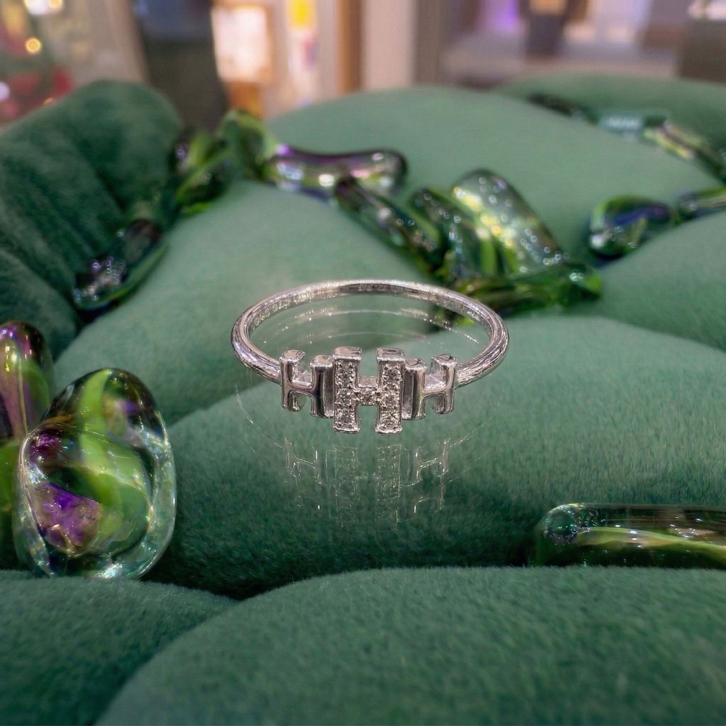 Hermes H Lab Grown Stone Ring