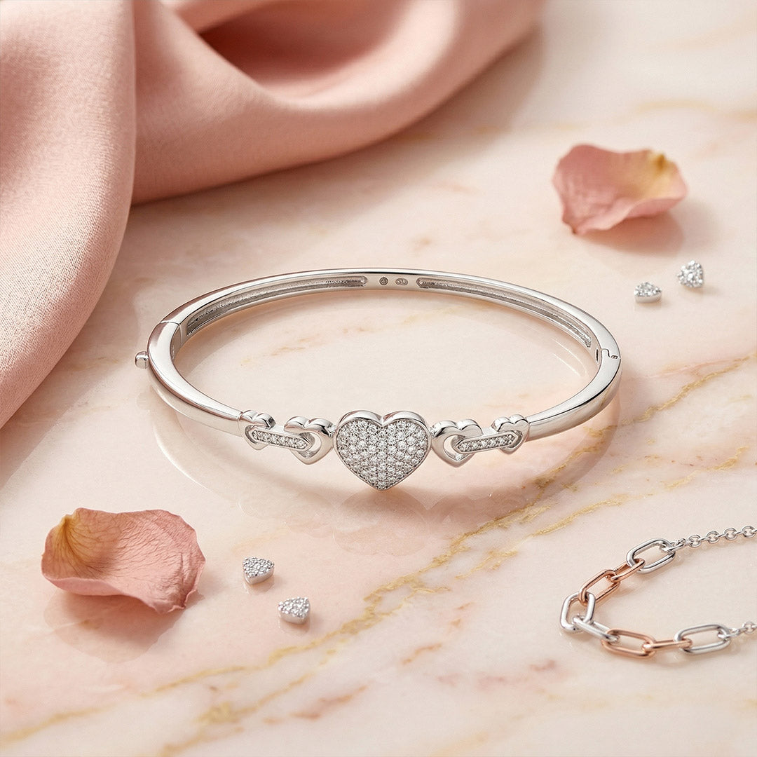 Heart Shape Diamond Bangles