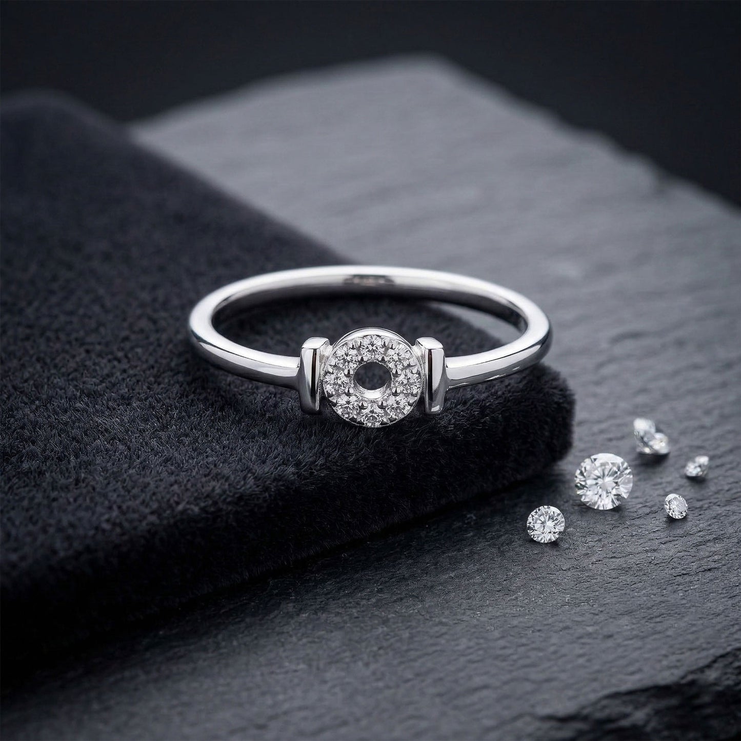 H CZ Ring Handmade Vintage Promise Lab Grown Ring