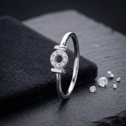 H CZ Ring Handmade Vintage Promise Lab Grown Ring
