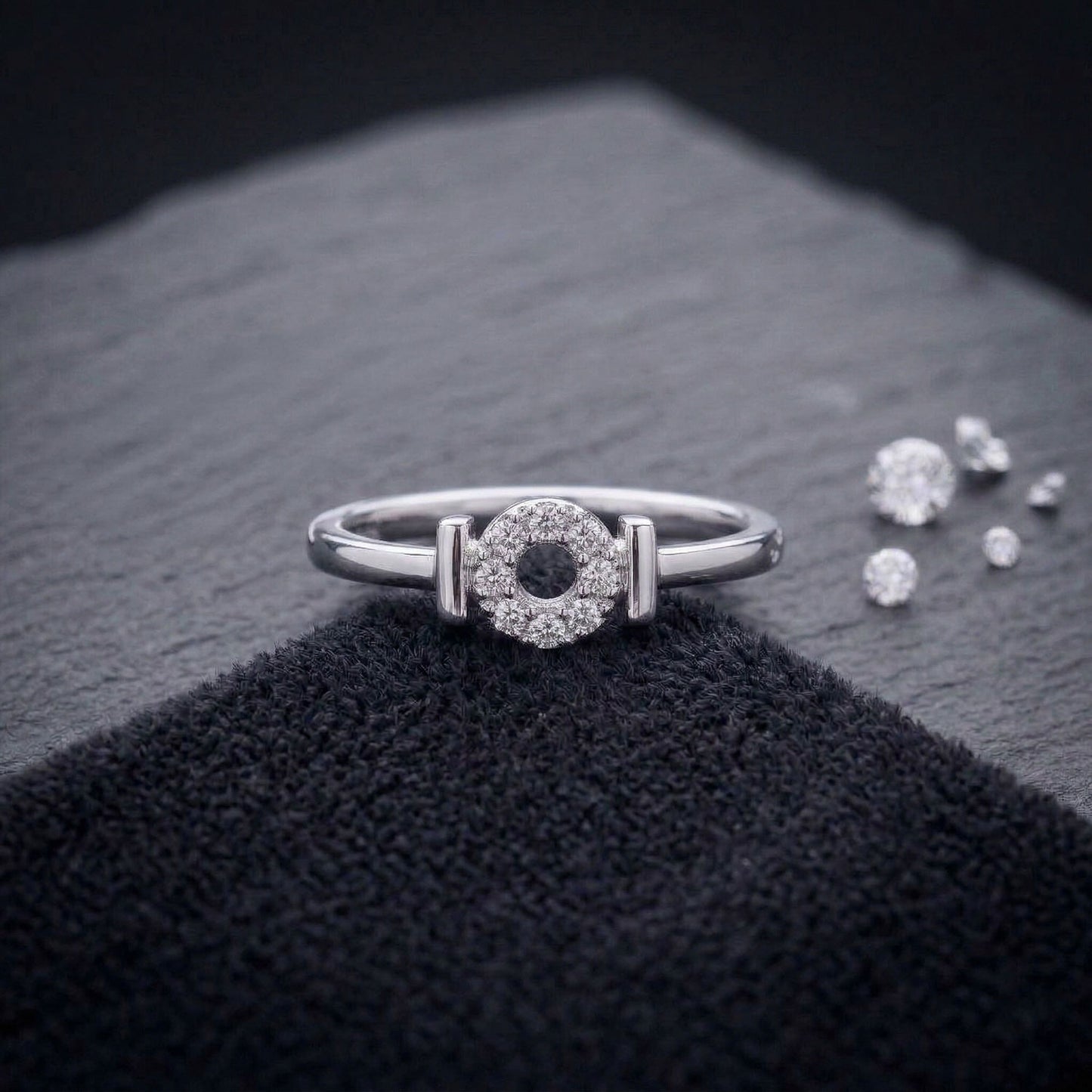 H CZ Ring Handmade Vintage Promise Lab Grown Ring