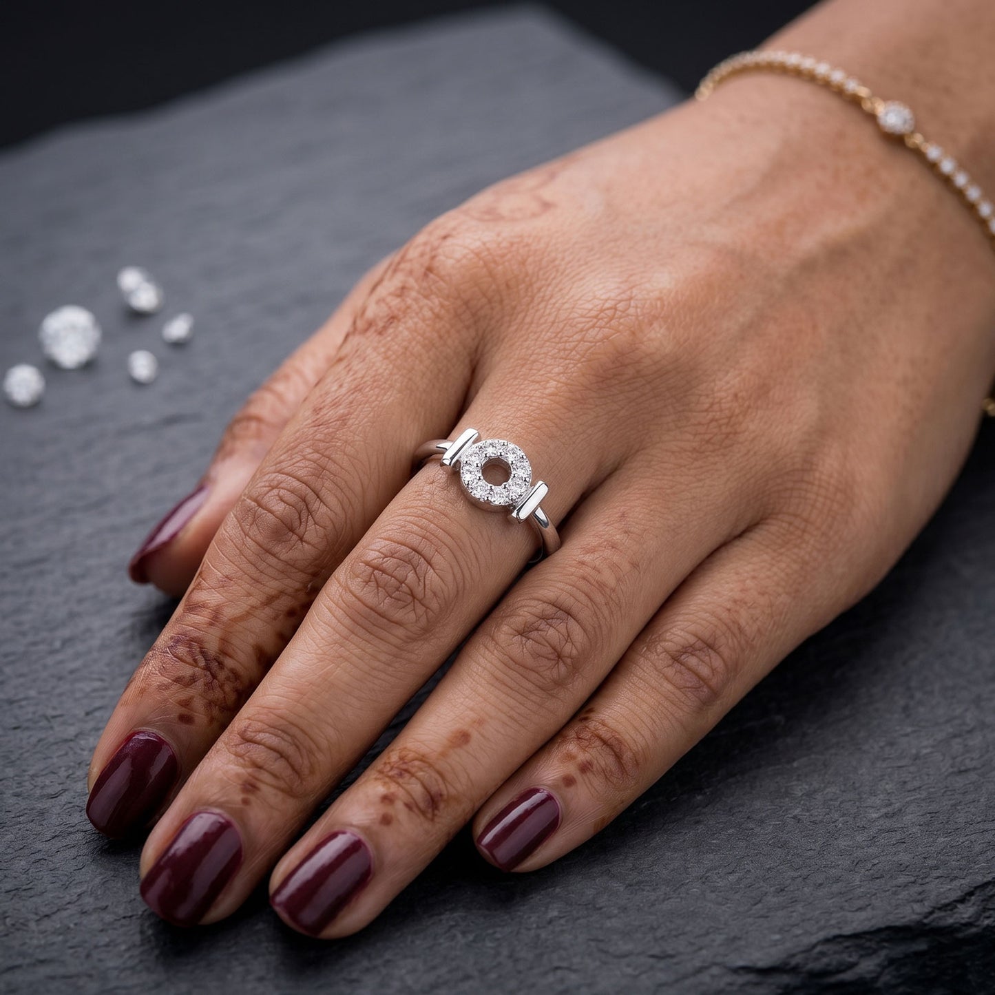 H CZ Ring Handmade Vintage Promise Lab Grown Ring